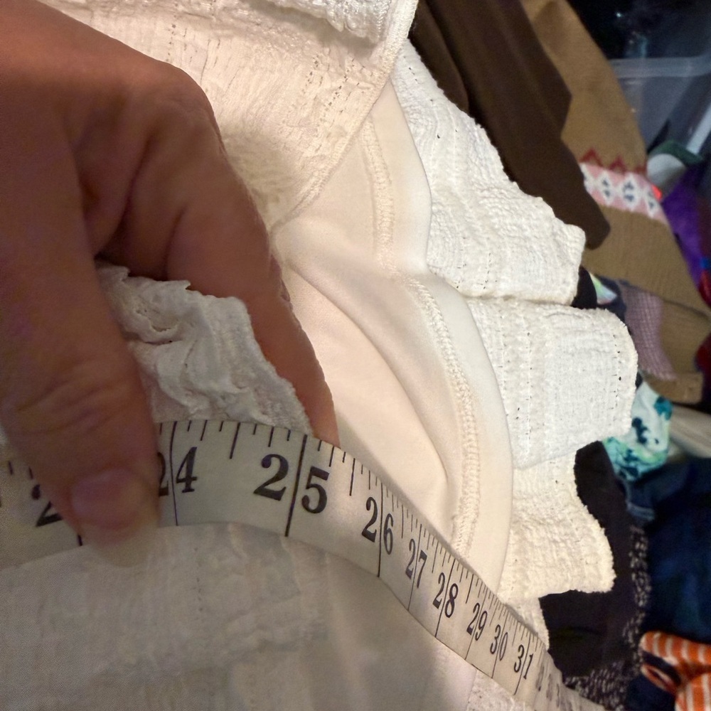 Forever 21 White Bandeau Strapless Ruffle, With Belt Dress, Bridal, Party, XL - Picture 6 of 10